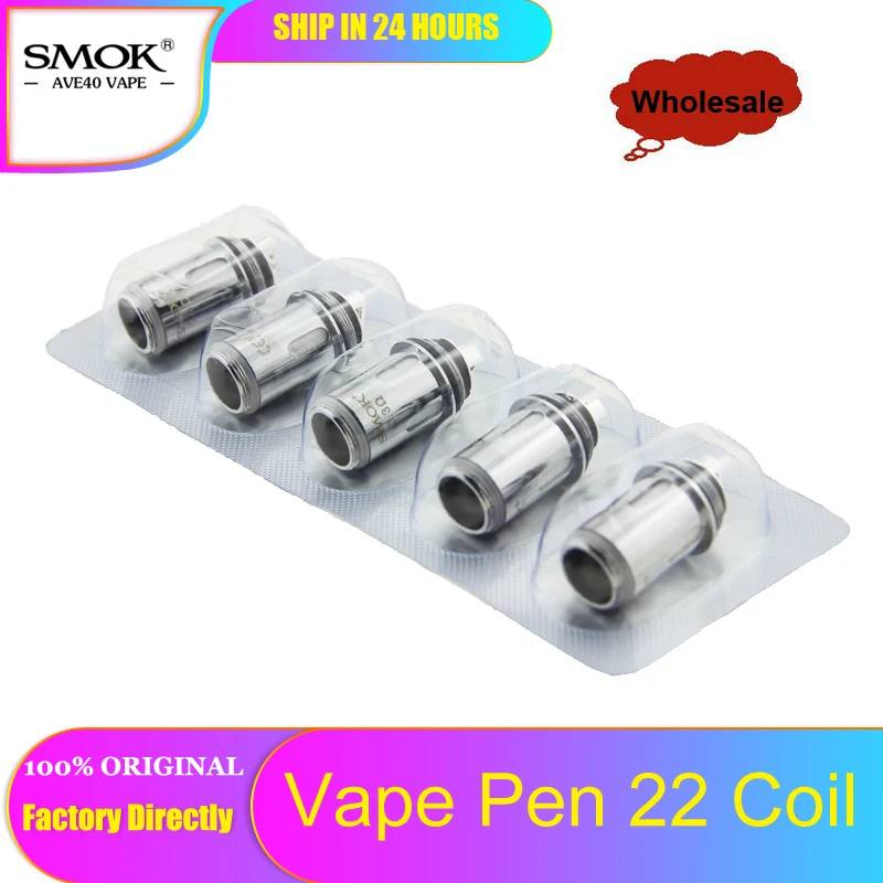 100 шт./лот оригинальная ручка SMOK Vape 22 сменная катушка Ом материал NiCr двухъядерный