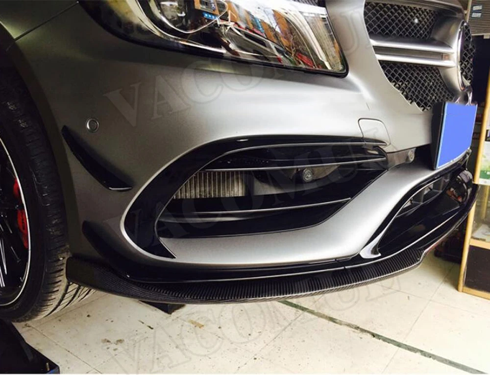 Карбоновое волокно/FRP передний бампер спойлер для Mercedes Benz A Class W176 A180 A200 A260 A45 AMG- автомобильный Стайлинг