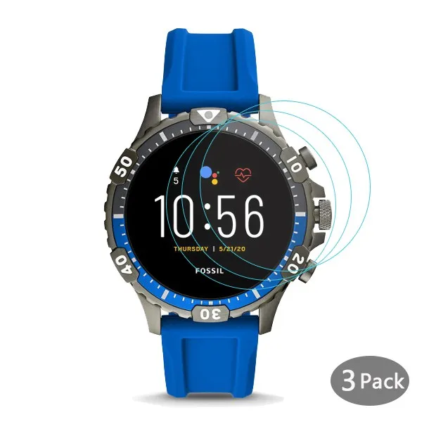 Защитное стекло закаленное 9H твердости для Fossil GEN 5 SMARTWATCH Garrett HR 3 упаковки |