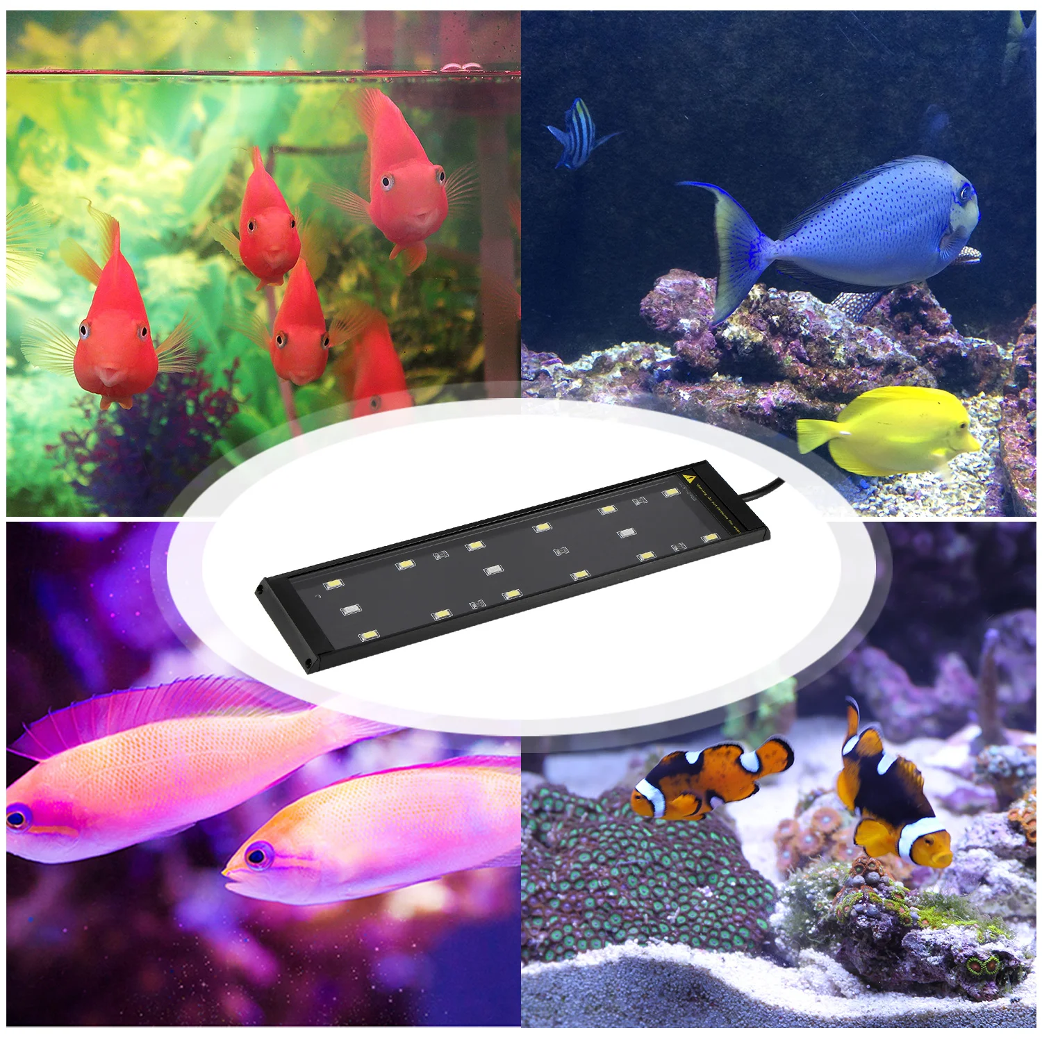 Супер тонкий 15 Светодиодный ярко синий и белый светильник для аквариума 6 Вт с
