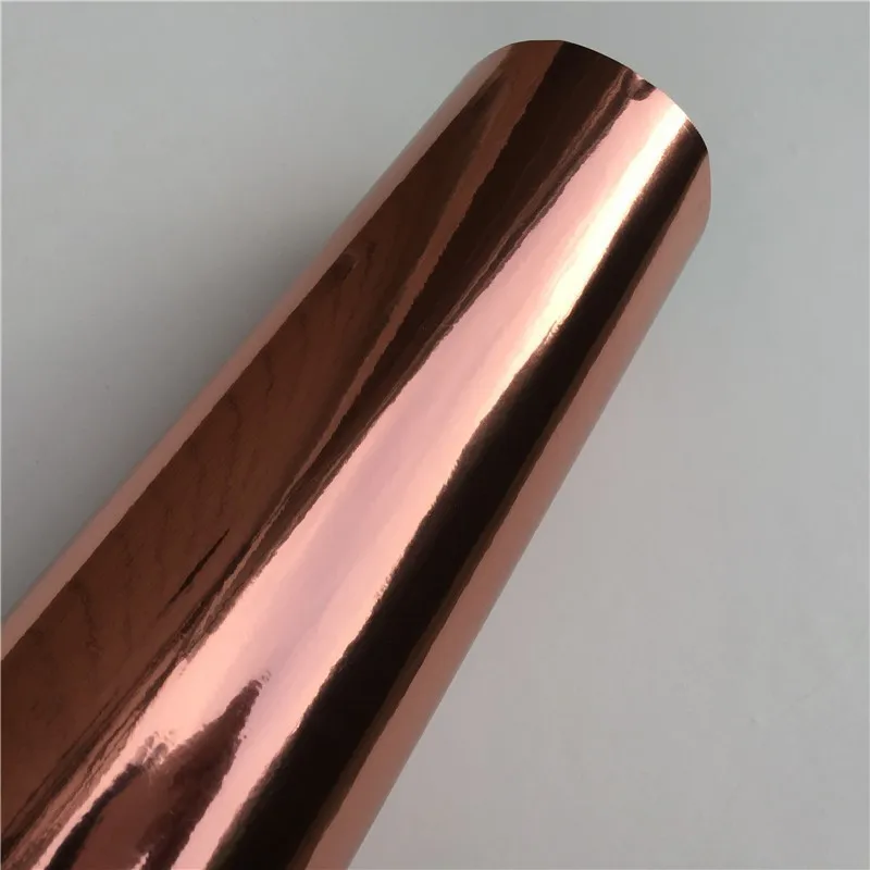 

Flexible Glossy Chrome Rose Gold Car Vinyl Wrapping Film Foil Wraps Bubble Free Car Sticker Decal Computer Cover Phone Skin