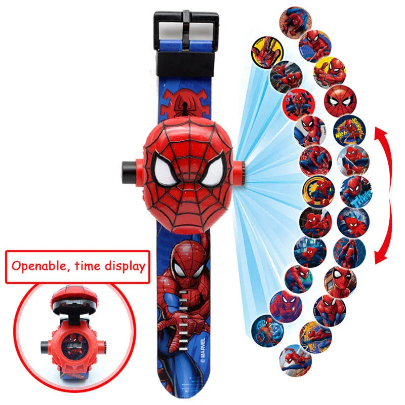 

Disney Kids Toys Action Digital Watch Projection Spiderman Cartoon Patterns Time Clock Frozen Doll Birthday Gifts For Girls Boys