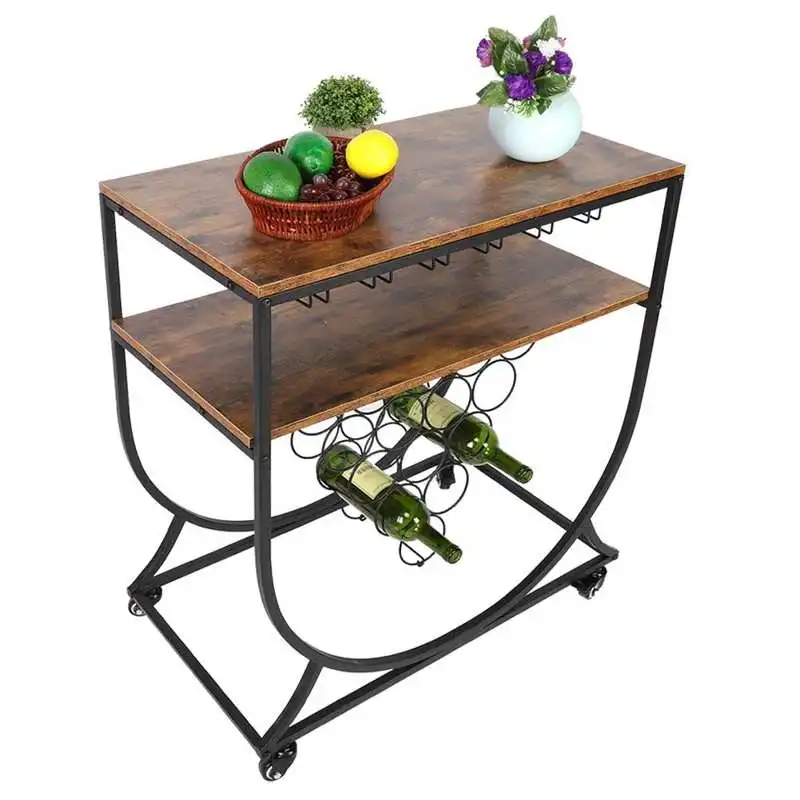 Кухонные тележки круглая тележка для бара стеллаж хранения Сервировочная