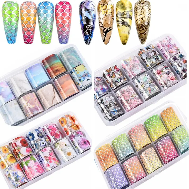 

Nail Wraps Nail Decoration Starry Holographic Nail Decals Beauty Nail DIY Nail Transfer Foil Sticker Butterfly Flower