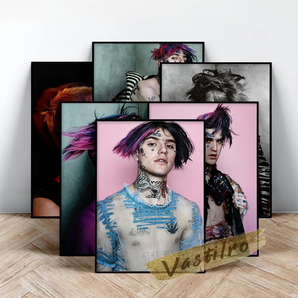 

Lil Peep Rapper Poster, Hip Hop Rap Singer Wall Art, Music Star Wall Stickers, Handsome Cool Man Portrait Painting, Fans Gift