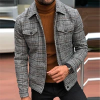 autumn casual suit jacket male trend men suit elegant jacket coat plaid print pocket fashion men jacket outwear top