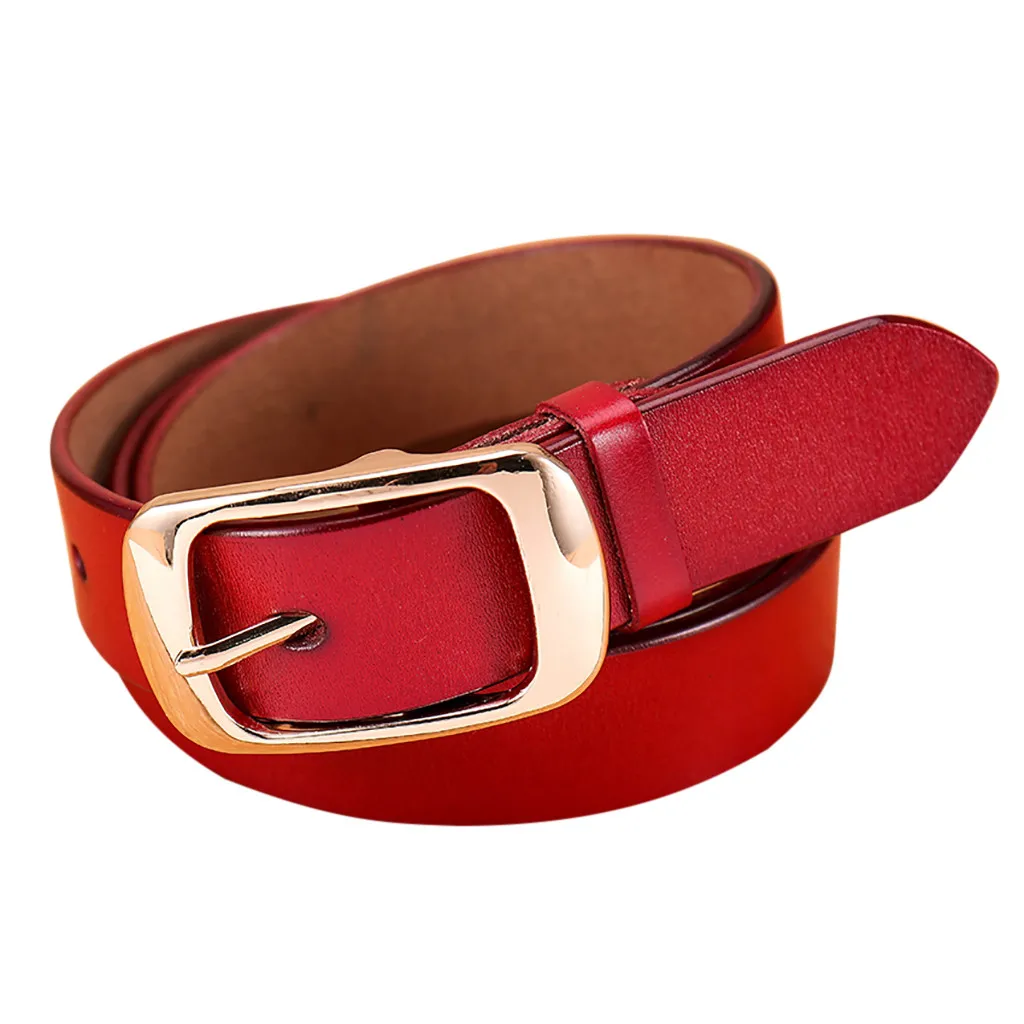 Женский ремень в винтажном стиле из натуральной кожи с металлической квадратной