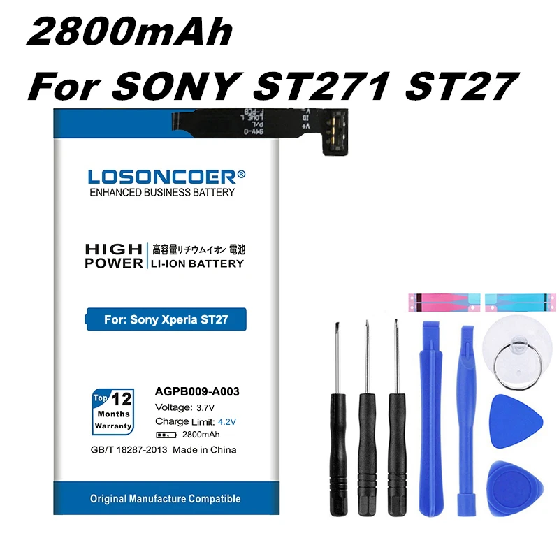 Аккумулятор LOSONCOER 2800 мАч для Sony Ericsson Xperia Go ST27 ST27I ST27A мобильный телефон аккумулятор