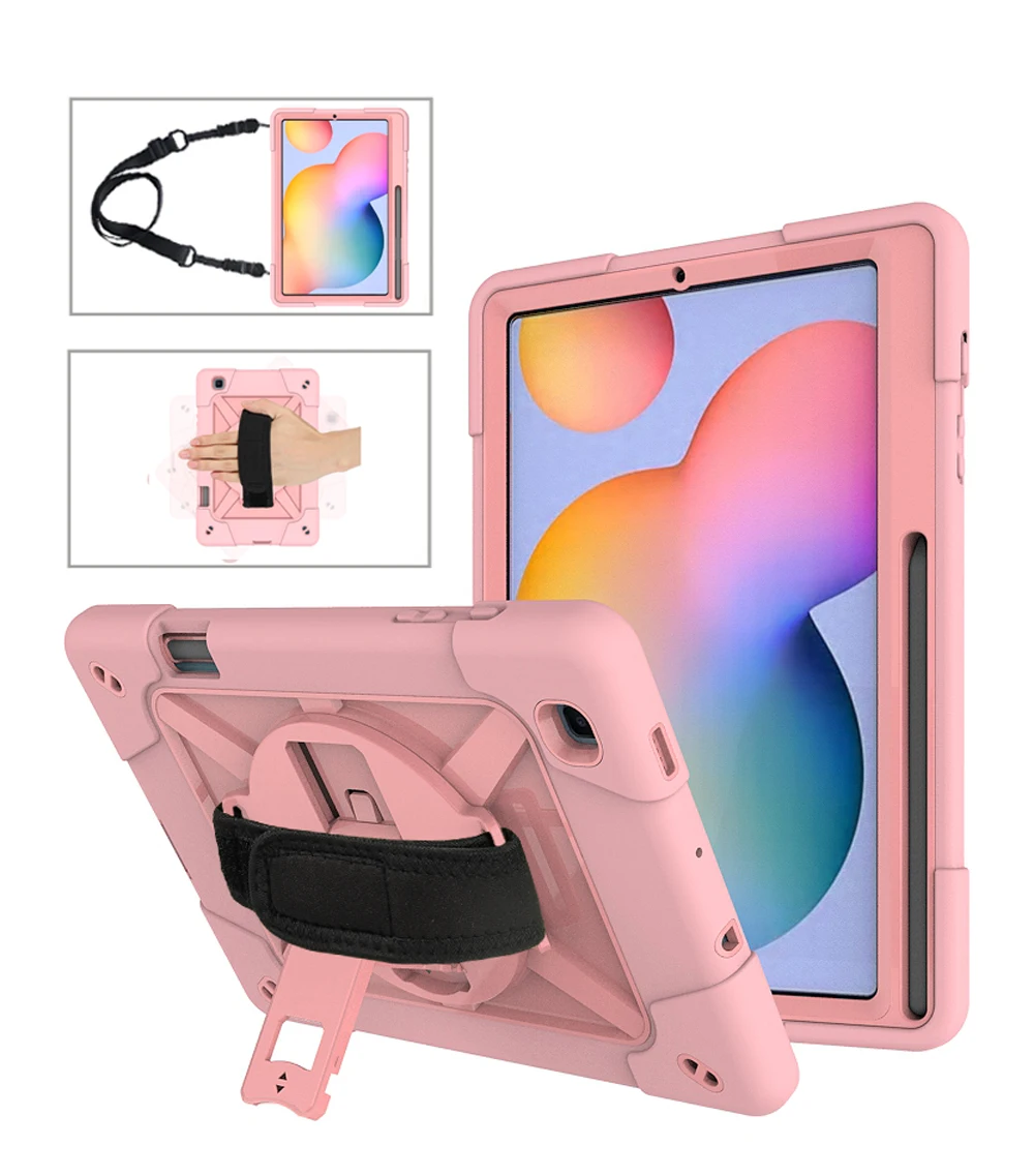 

For Samsung Galaxy Tab S6 Lite 10.4 (2020 ) P610/P615 Kids Safe Tablet Case Color Mixing Robot Tablet Stand Silicone Hard Cover