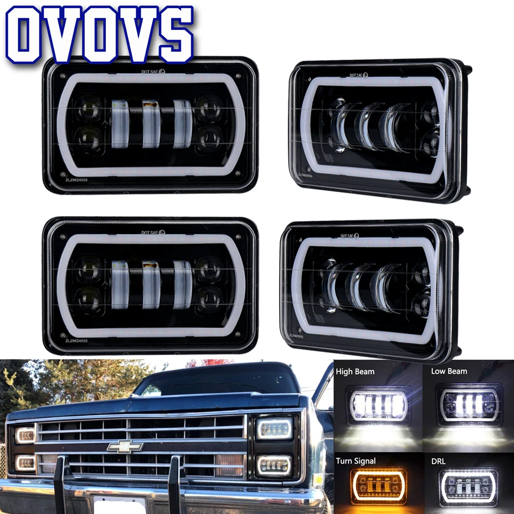 Квадратные бусины 4x6 &quotПрямоугольник светодиодный автомобилей головной