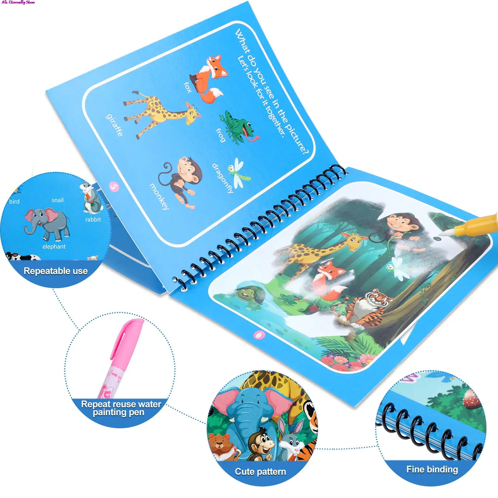 

Magical Book Water Drawing Montessori Toys Reusable Coloring Book Magic Water Drawing Book Sensory Early Education Toys