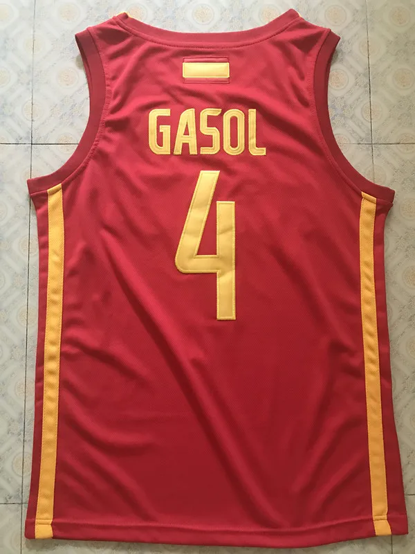 2020 newst Team Spain 4 Pau Gasol red Basketball Jersey Mens Stitched Custom Any Number Name jerseys | Спорт и развлечения