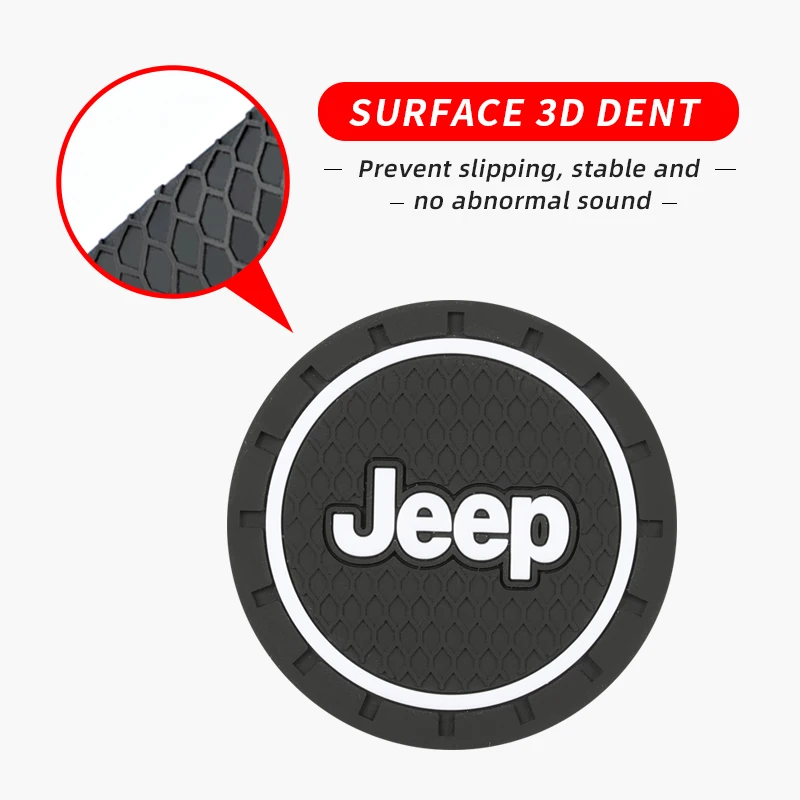 

For JEEP Grand Cherokee Commander Renegade Wrangler Compass Patriot Car Water Cup Bottle Holder Anti-slip Pad Mat Silica Gel