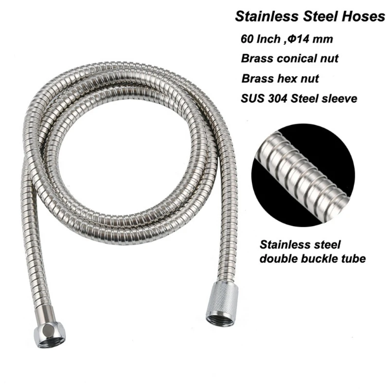 

High Pressure Handheld Shower Head With Long Hose 6 Spray Modes Luxury Spa Grade Rainfall 4.9 Low Flow Shower Head Kit G8TB