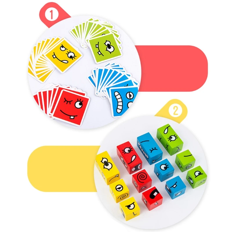 

Funny Expression Puzzle Colorful Magic Cube Building Blocks Educational Toy