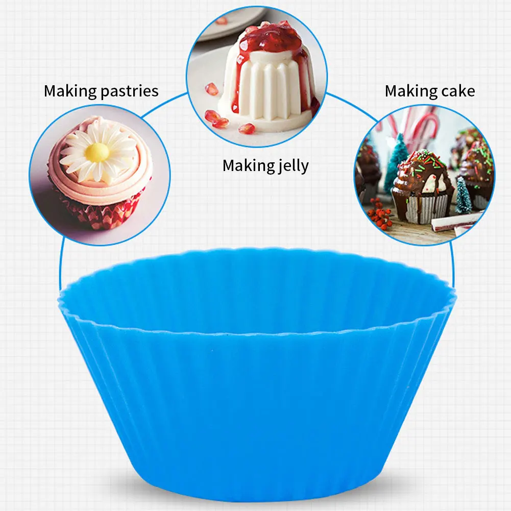 9 шт. DIY выпечки Силиконовые чехлы формы для маффинов многоразовые кекс лайнеры