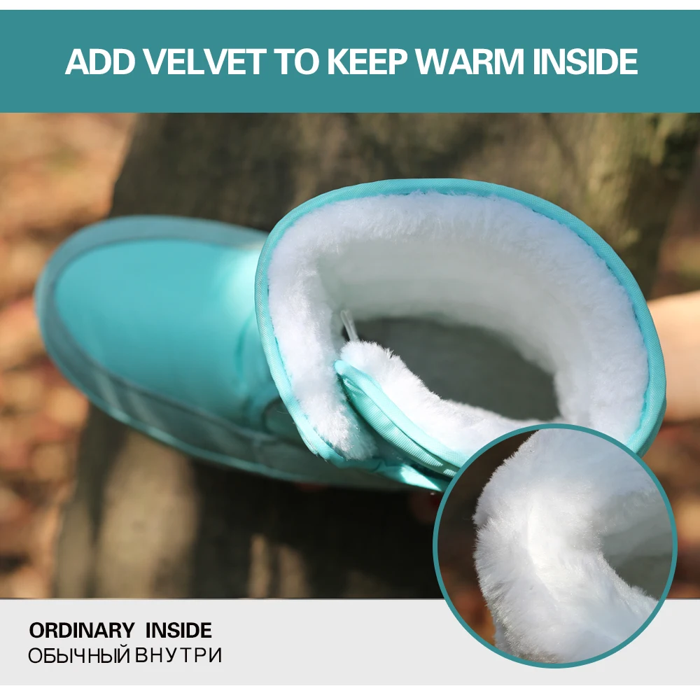 Зимние ботинки для пар хлопковые Нескользящие Водонепроницаемые зимние женские