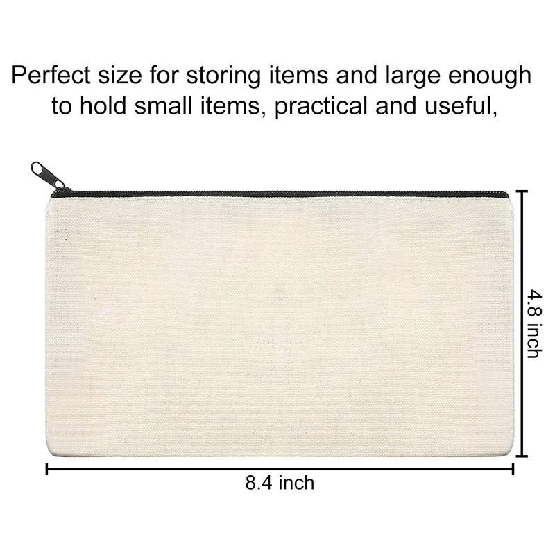 10 шт. холст сумки для макияжа сумка на молнии чехол карандаш пустые DIY рукоделия