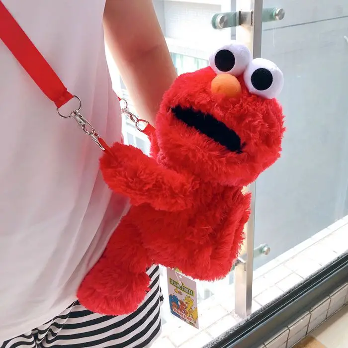 Милый мультяшный плюшевый рюкзак Улица Сезам Элмо мягкие игрушечные аниме сумки