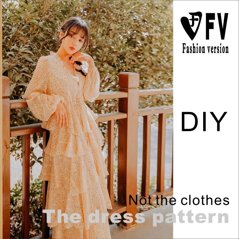 Юбка в стиле ретро узор платье с длинными рукавами одежда для рисования девочек