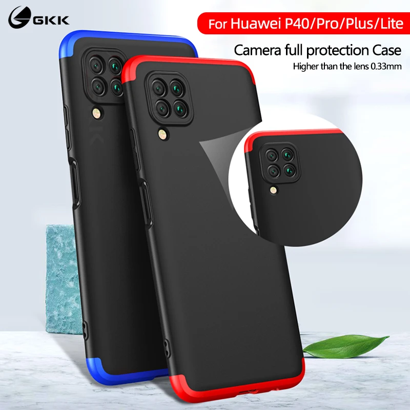 GKK 360 чехол с полной защитой для Huawei P40 P30 Pro lite Nova 6 SE 7i 5T Матовый ПК P Smart Z Y9 Prime