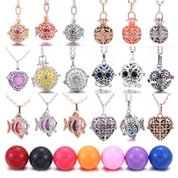 mexico chime music ball rhinestone locket necklace vintage pregnancy necklace aromatherapy essential oil diffuser accessories