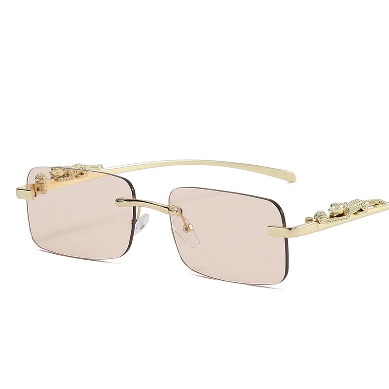 Солнцезащитные очки без оправы для мужчин и женщин Модные Винтажные брендовые