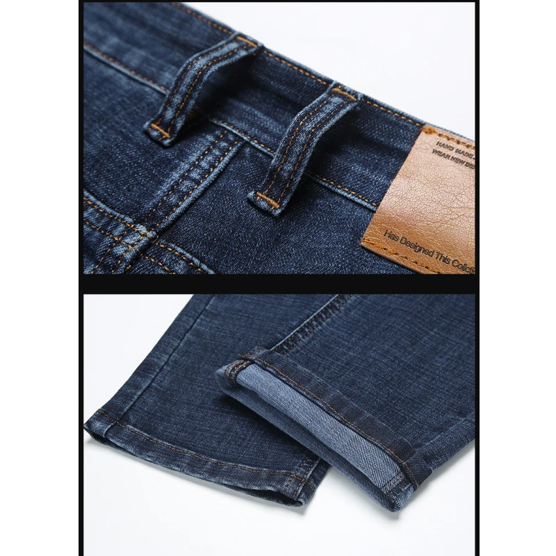 2021 Men's Clothing Autumn And Winter New Style Cotton Men's High Waist Loose Small Straight Trousers Business Casual Jeans