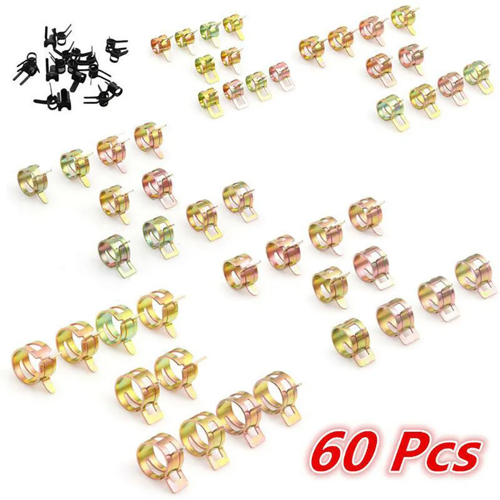

6-15mm Spring Clip 60Pcs 6Sizes Accessories Clamp Hose Pipe Tube Universal