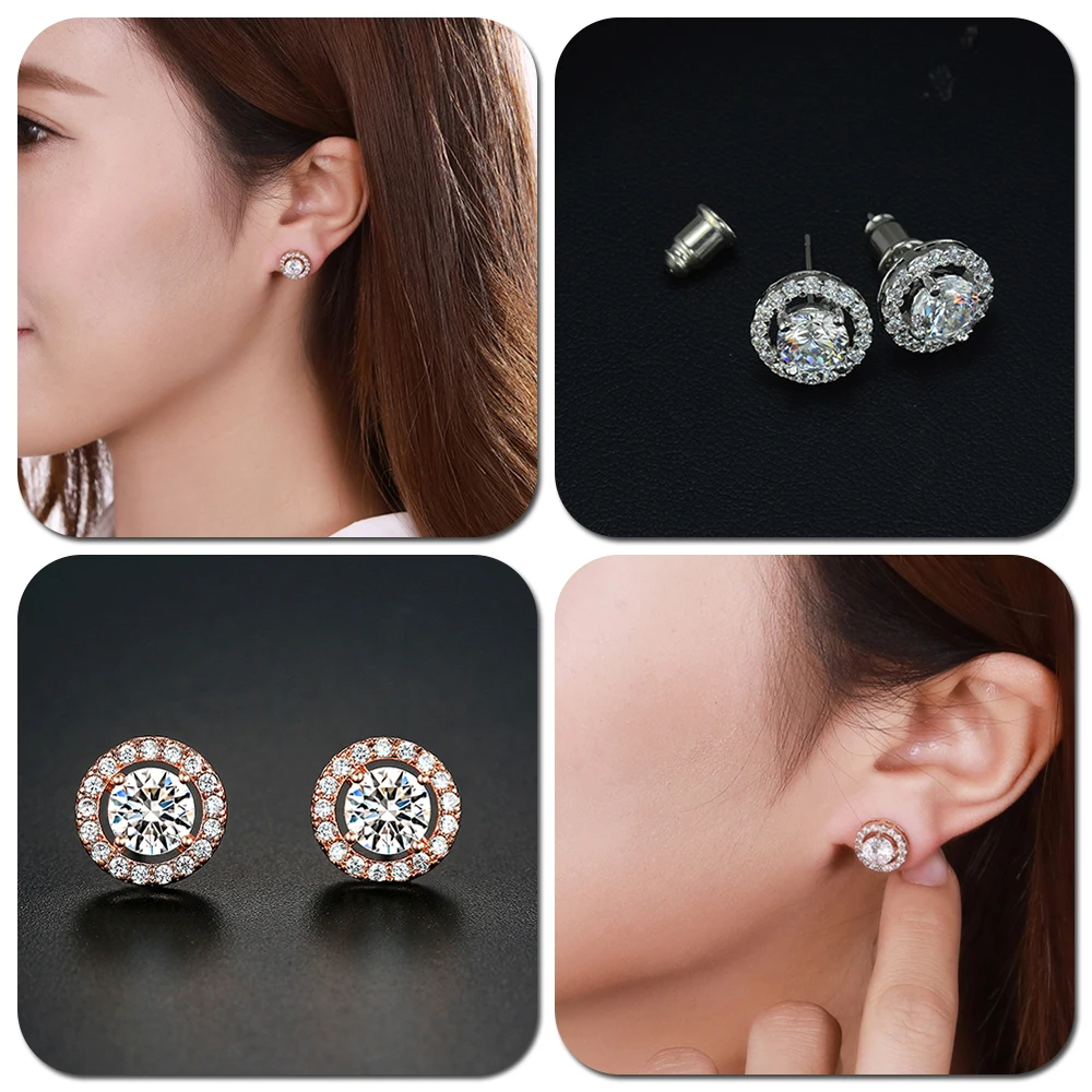 Женские серьги-гвоздики в форме груши с цирконом | Украшения и аксессуары