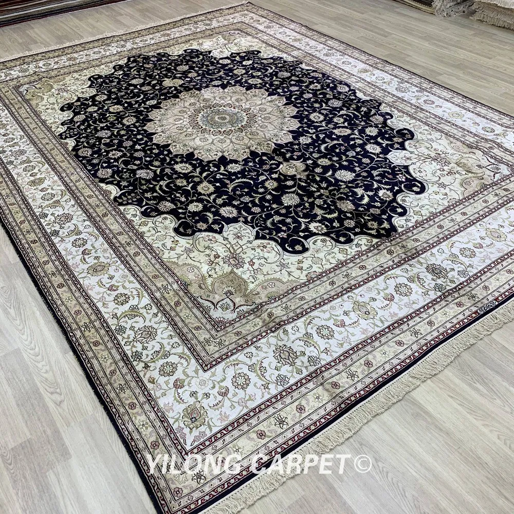 Goedkoop Yilong 9 'X 12' Antieke Klassieke Perzisch Tapijt Grote Medaillon Vantage Chinese Zijde Tapijt (YJH275B)