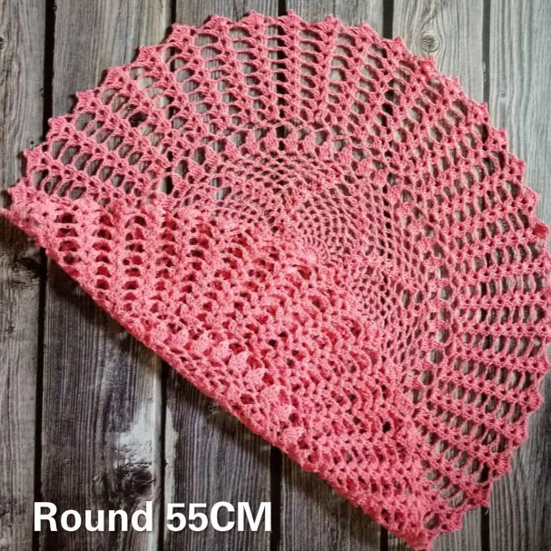 Round 55CM Handmade Crochet Christmas Doily Coffee Drink Coasters Set Glass Mug Mat Dish Pad Cloth Placemats For Kitchen Table