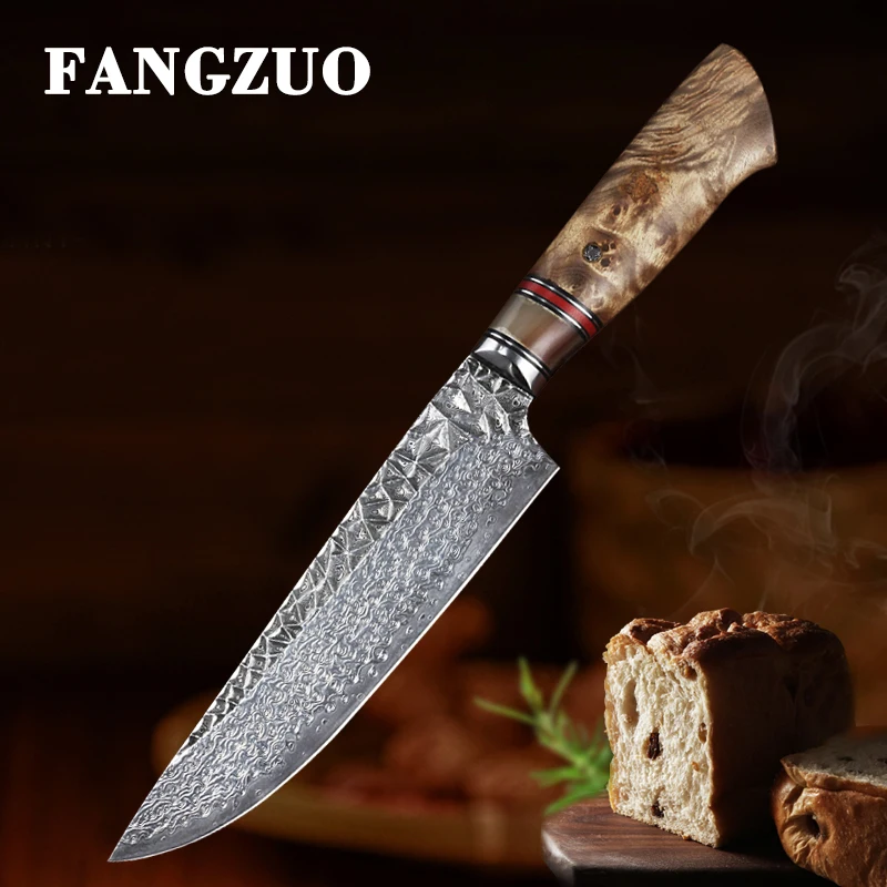 

Нож шеф-повара FANGZUO VG10, профессиональный нож из дамасской стали 7 дюймов, японский нож ножи для овощей, Кухонные нож ручной работы, уличный нож