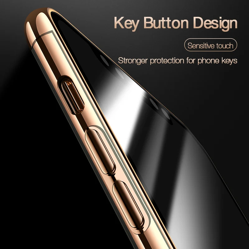 CAFELE Silicone Case for iPhone XS MAX Color Plating Luxury Transparent Backing Soft TPU Phone Full Cover |