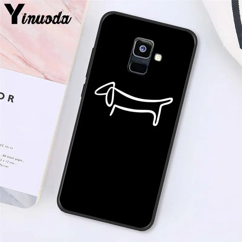 Yinuoda мультфильм Животные собаки таксы, чехол для телефона для samsung Galaxy A7 A50 A70 A20 A30 A40 A8 A6Plus A8Plus A9 - Цвет: A10