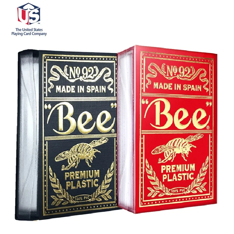 Для игры в покер &quotBee&quot колоды мост Размеры Пластик Водонепроницаемый игральные