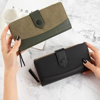 fashion solid color wallet women zipper multifunction hasp coin purses female multi card wallet card holder ladies phone bag