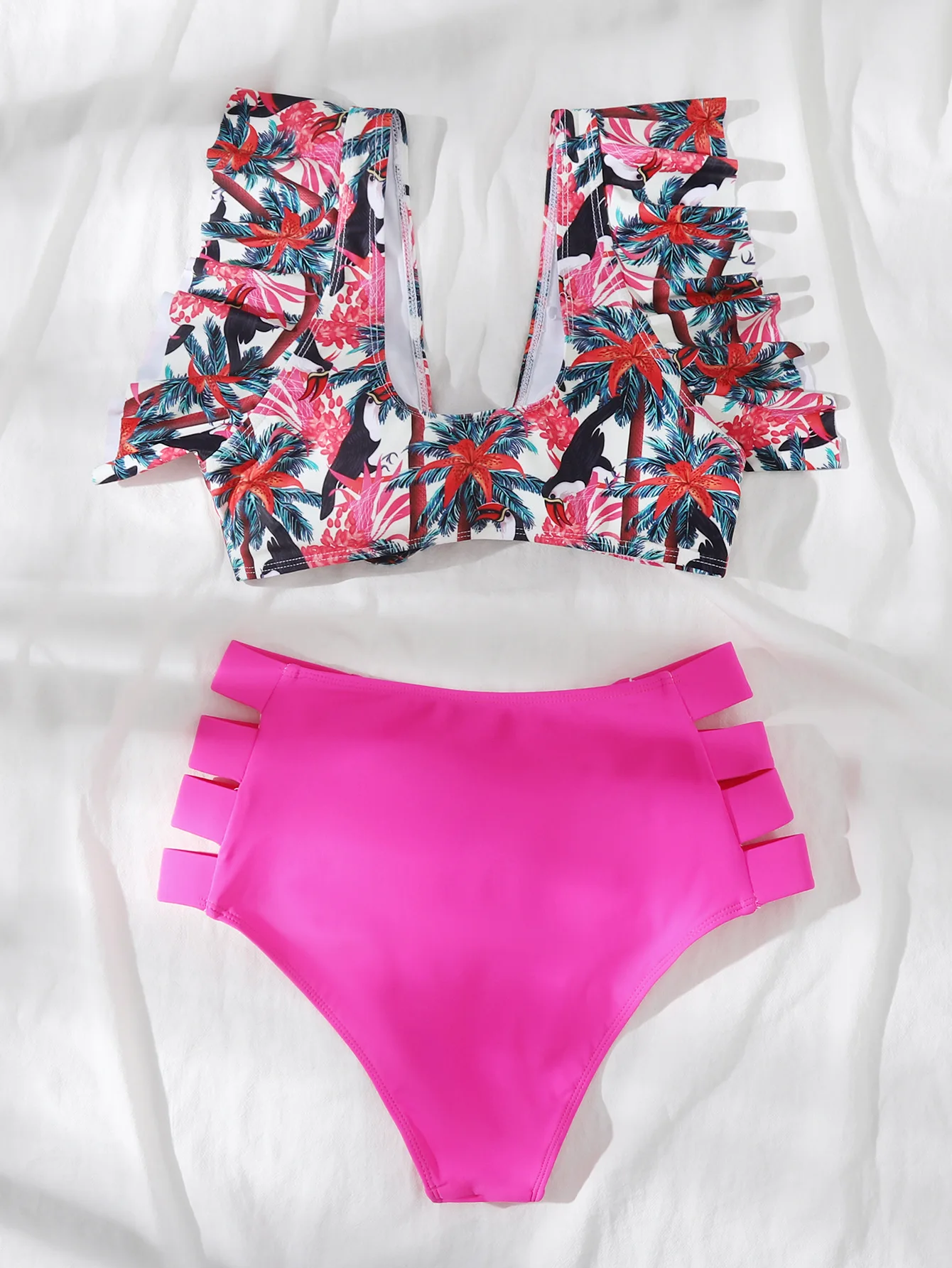 

European and American New Bikini Swimsuit Women's Split Flounced Sexy Swimsuit