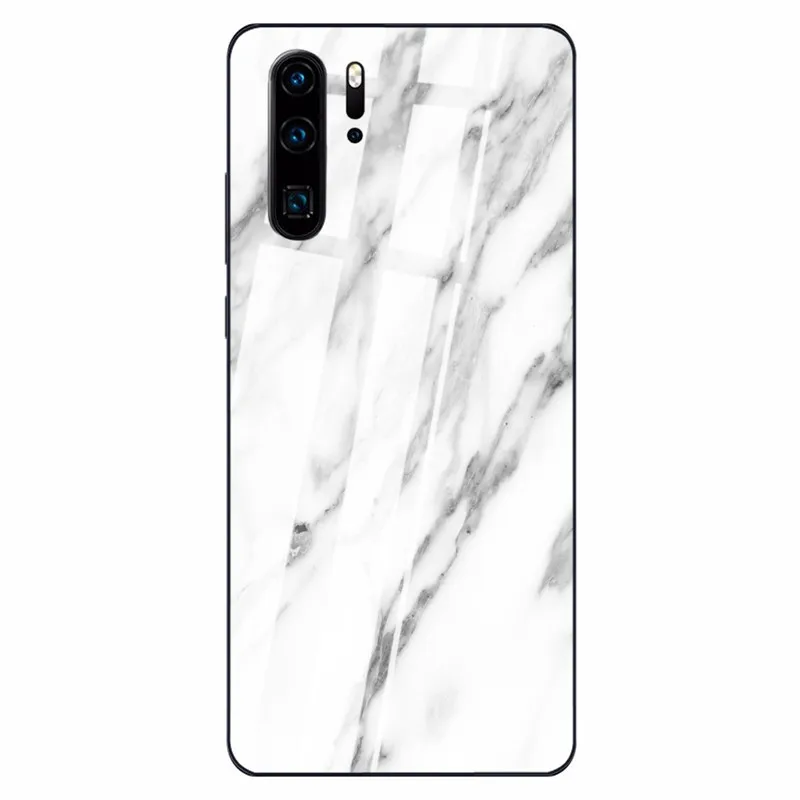 02 Tempered Glass Case For Huawei 9 10 Lite 8X 8X MAX White Marble Phone Cases For Nova 3 P-smart-Z P30 P20 Lite MATE 20 LITE Funda - Цвет: 02