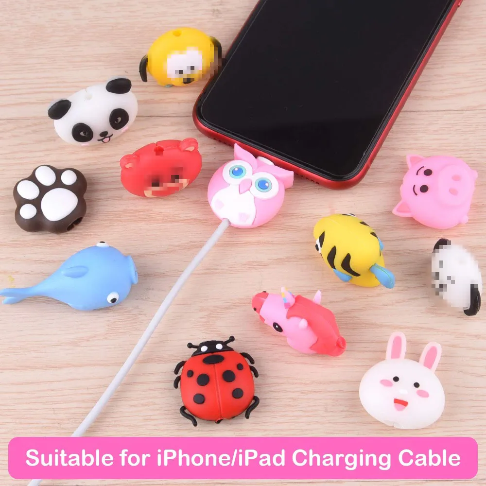 18 шт. защитный кабель для iPhone/ipad USB Lightning Кабель Милая Рыба единорог животные