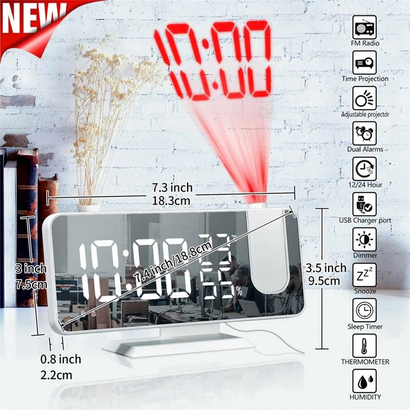 Светодиодный цифровой будильник часы настольные электронные USB пробуждение FM
