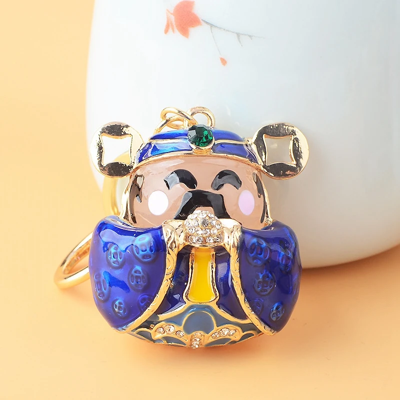 

Cute Cartoon Keychain God Of Wealth Character Car Key Ring Creative Gift For Sale