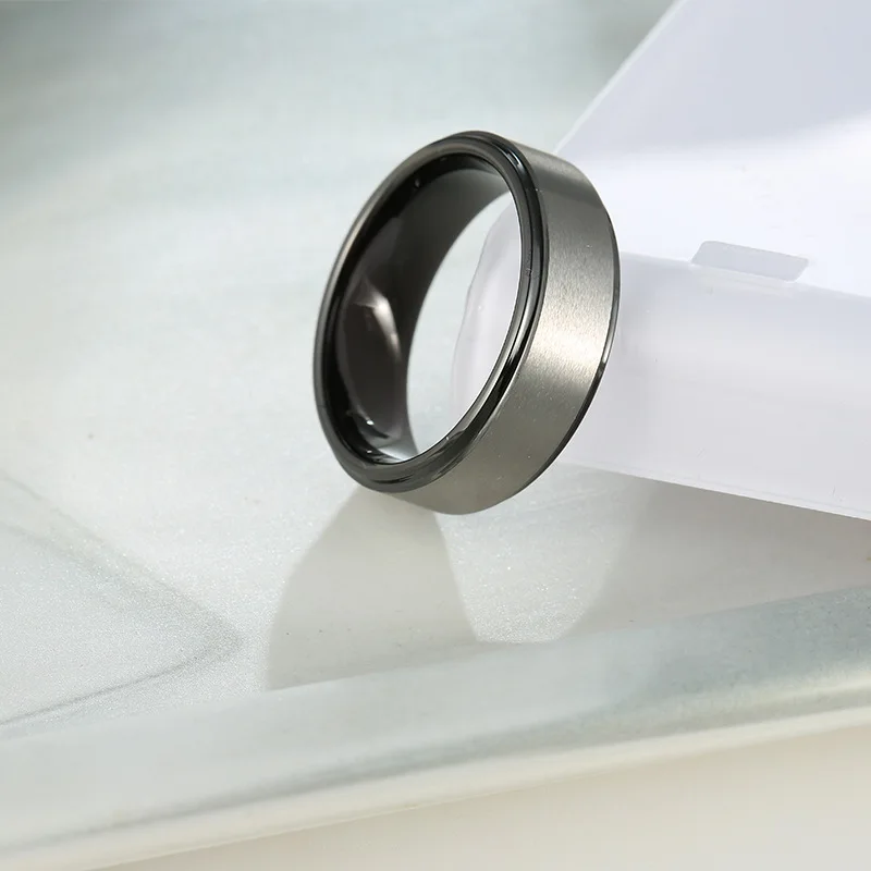 

Rings unisex tungsten carbide ring plating texture all black cool style, fashionable and popular 8mm ring punk style Classic
