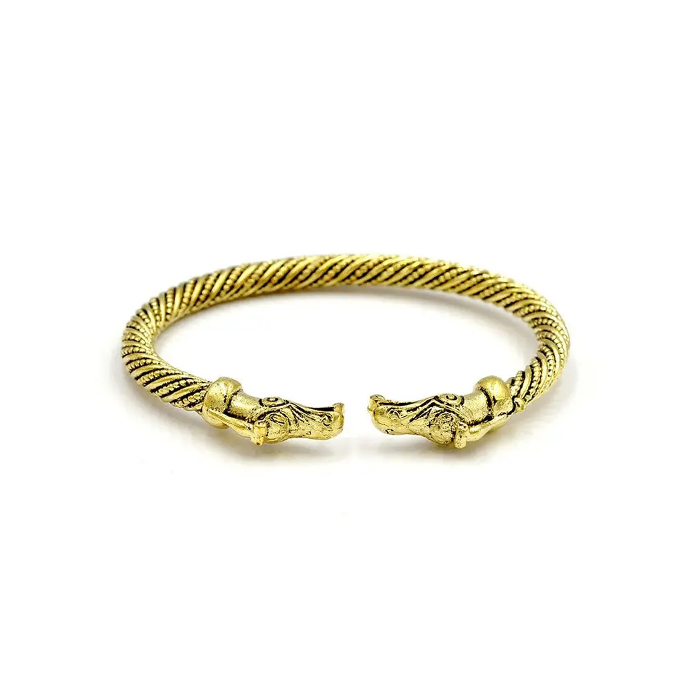 Браслет ручной работы браслет с открытой головой волка мужской ретро краном