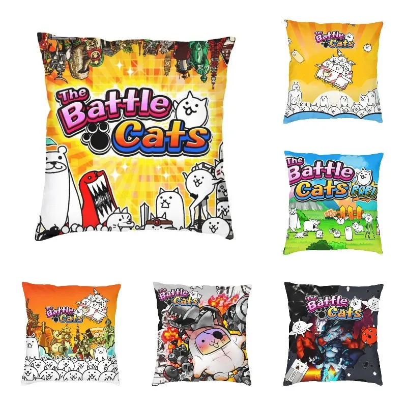 Чехол с изображением сражений и кошек 45x45 см мягкий современный чехол-подушка