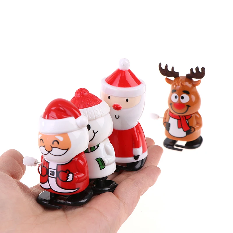 

1 шт. заводная игрушка Санта-Клаус, снеговик, рождественский подарок, милое настольное украшение для детей, аксессуары для ходьбы, модель игр...