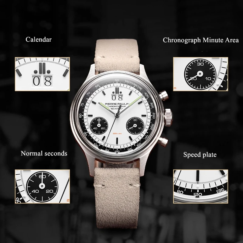 

Real 1963 Pilot Watch Retro Acrylic Mirror Military Watches Manual Mechanical Tough guy personality Multifunction Men Watches