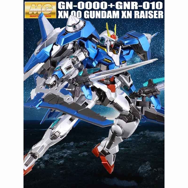 

BANDAI Assembly Model MG 1/100 Anime OOR 00R Gundam XN Raiser Metal Coloring Action Toy Figures Gifts for Children