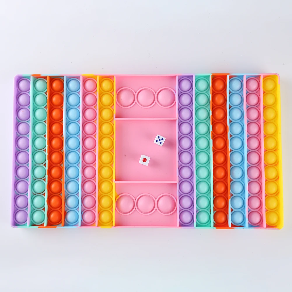 

Big Game Fidget Toy Rainbow Chess Board Push Bubble Fidget Sensory Toys for Parent-Child Time Interactive Game Gift
