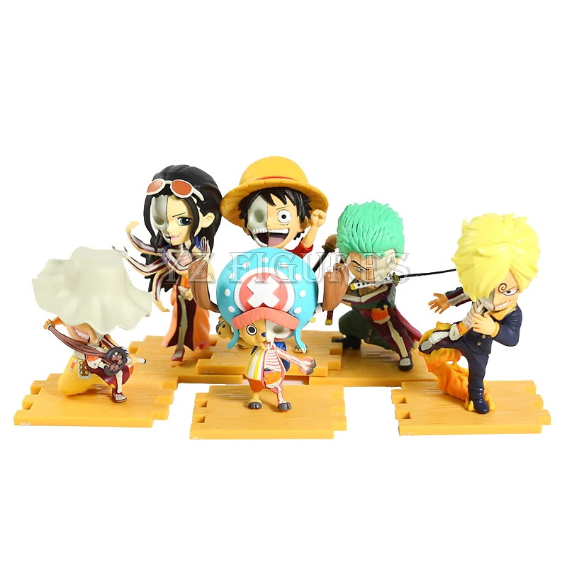 

8-10cm 6Pcs Set One Piece Q Version POP Luffy Action Figure Model Toys Zoro Anime Figures Hancock Figma Statue Doll Decorate